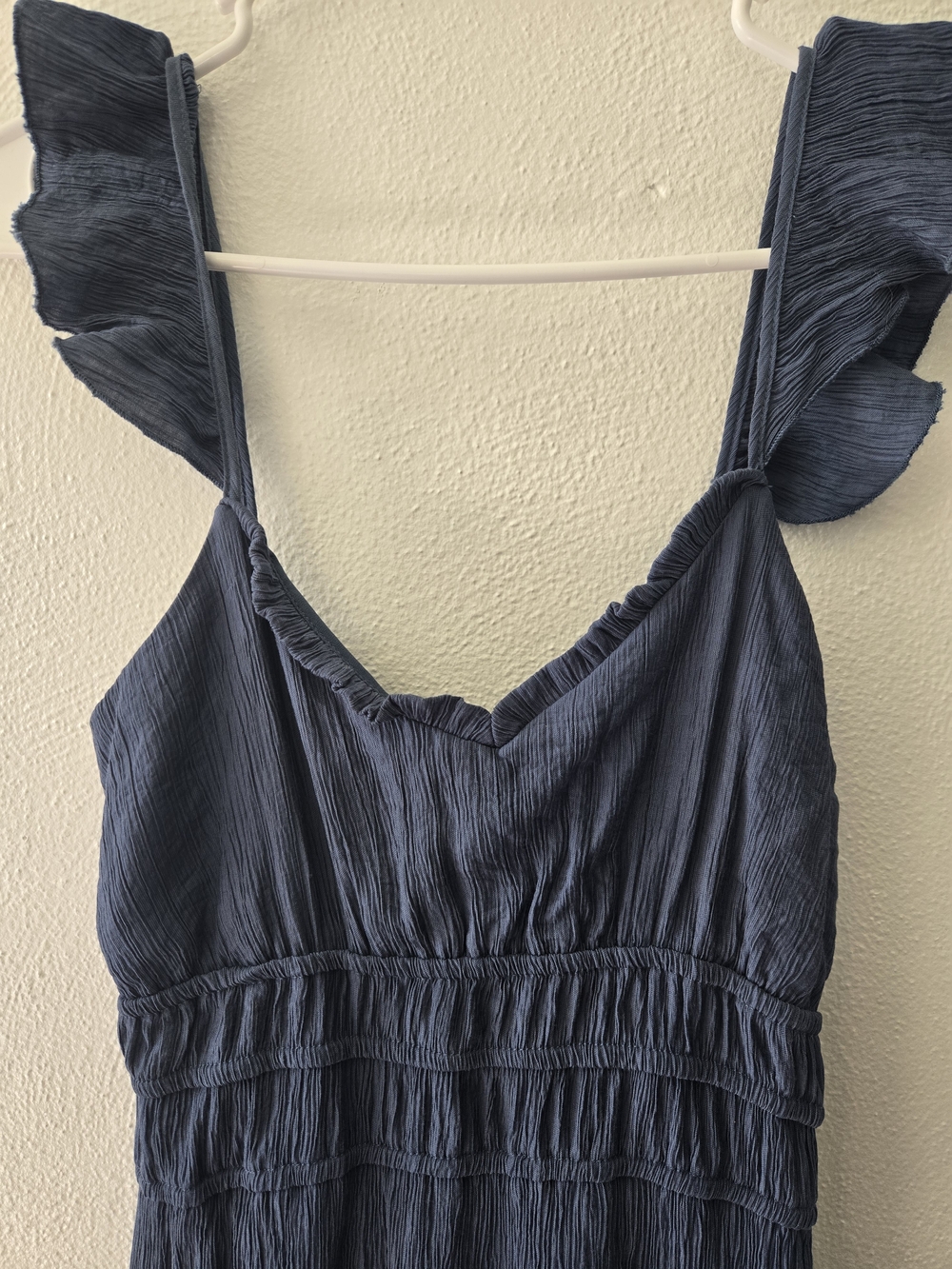 Navy Ruffle-Strap Maxi Dress - Picture 2 of 8